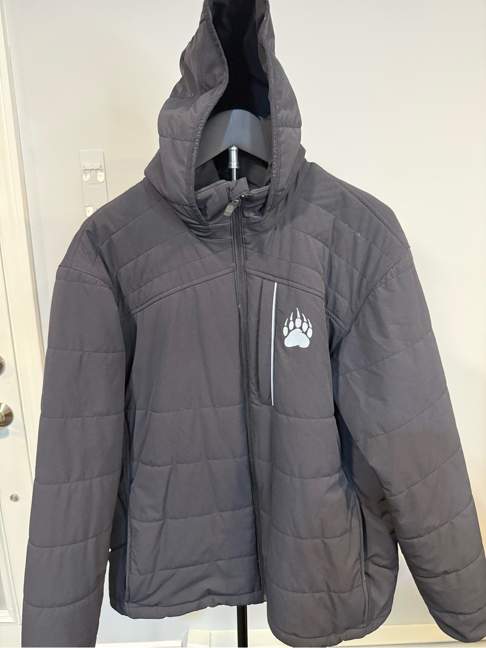 Duluth Trading Co Alaskan Hardgear Men's Quilted Hooded Puffer Jacket - Black